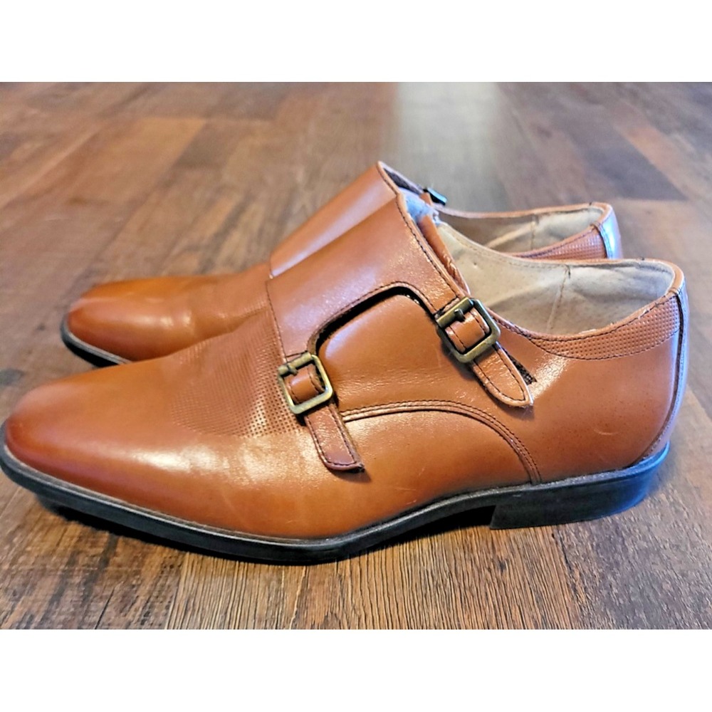 Boys Youth Teens Florsheim Brown Leather Size 5.5 Dress Formal Shoes Loafers